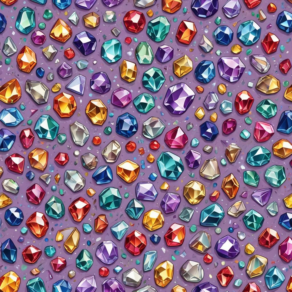Gemstone Wrapping Paper in Graffiti Art Style