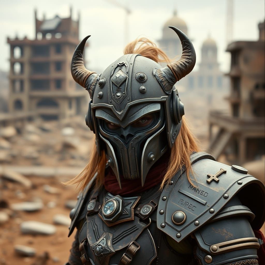 Female Orc Doctor Doom in Warhammer Armor