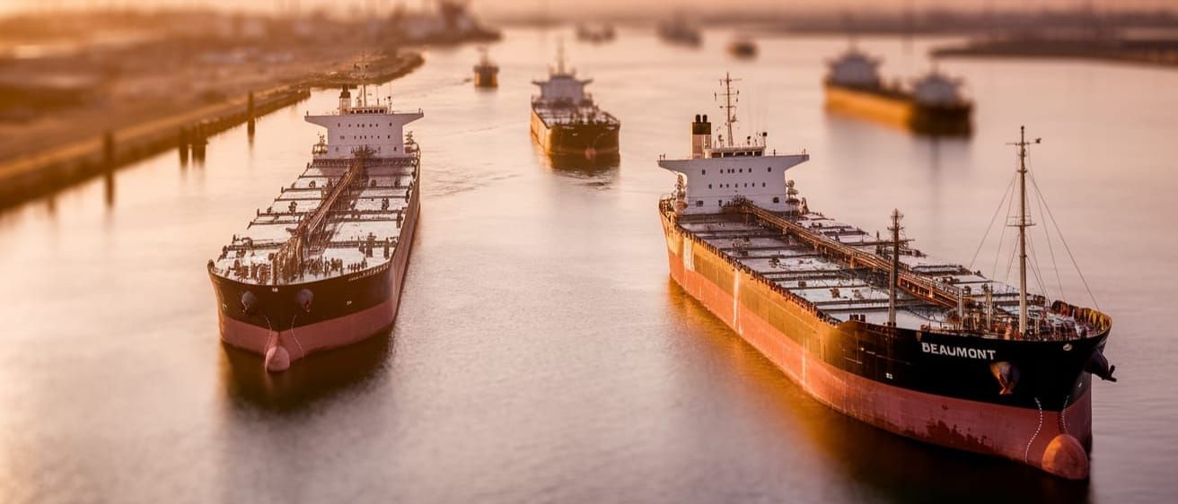 Vintage U.S. Merchant Fleet Ships at Beaumont Port