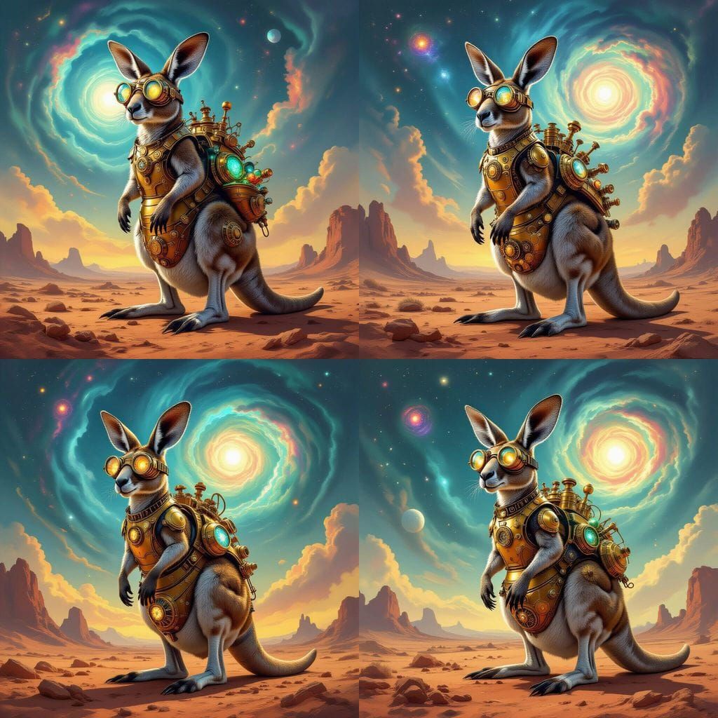 Steampunk Kangaroo on Alien Planet