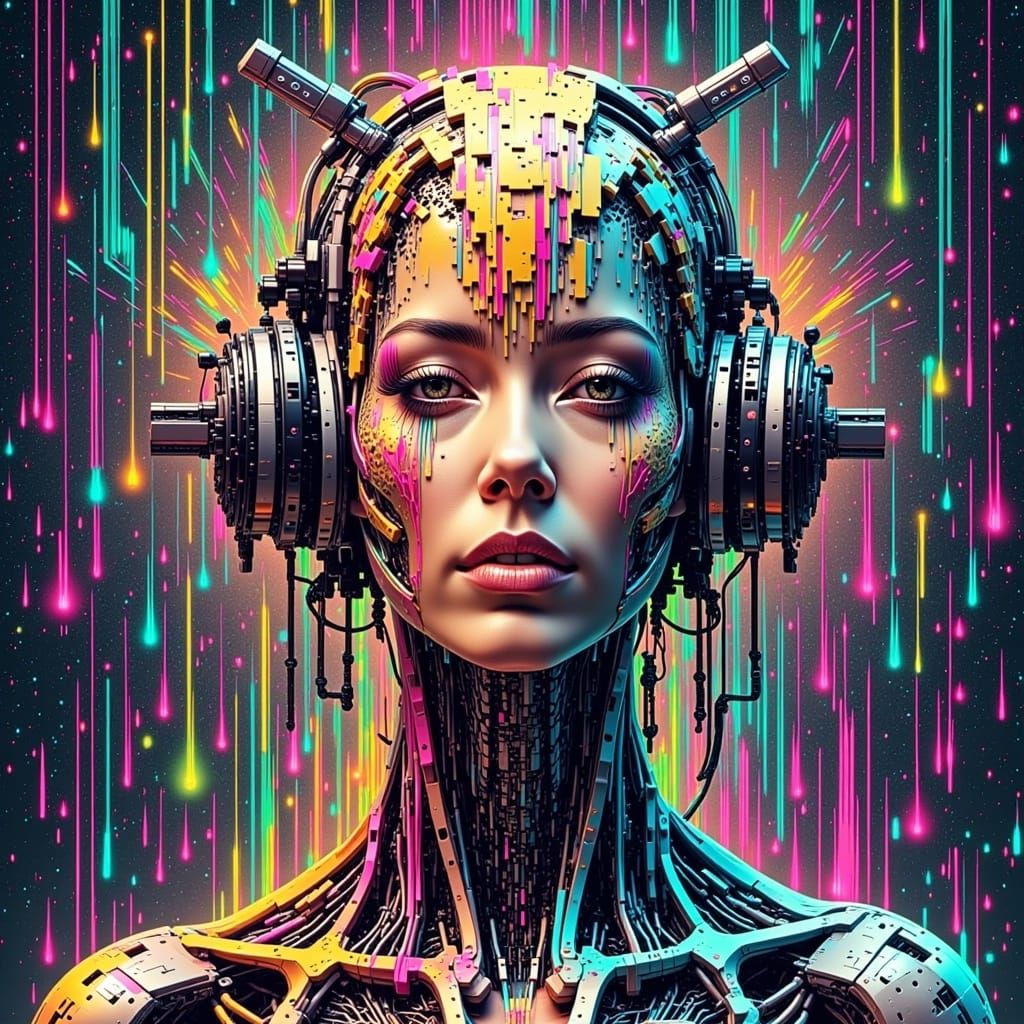 Glitched Dreamscape: A Machine-Made Reality