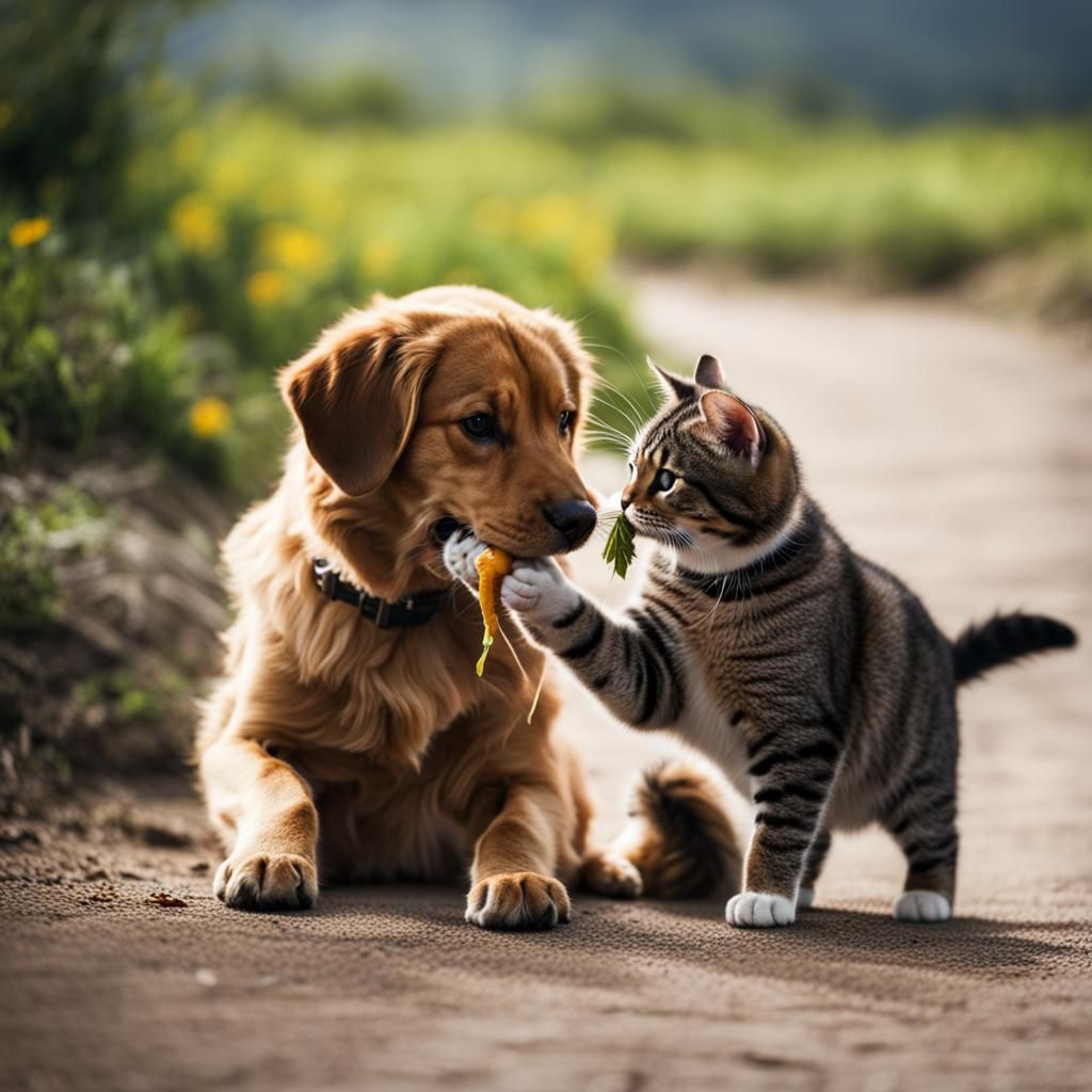 Cat Eating a Dog: An AI-Generated Oddity