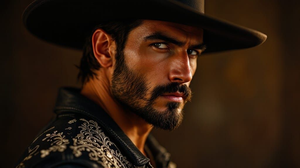 Handsome Spaniard in Traditional Attire: Fine-Art Portrait