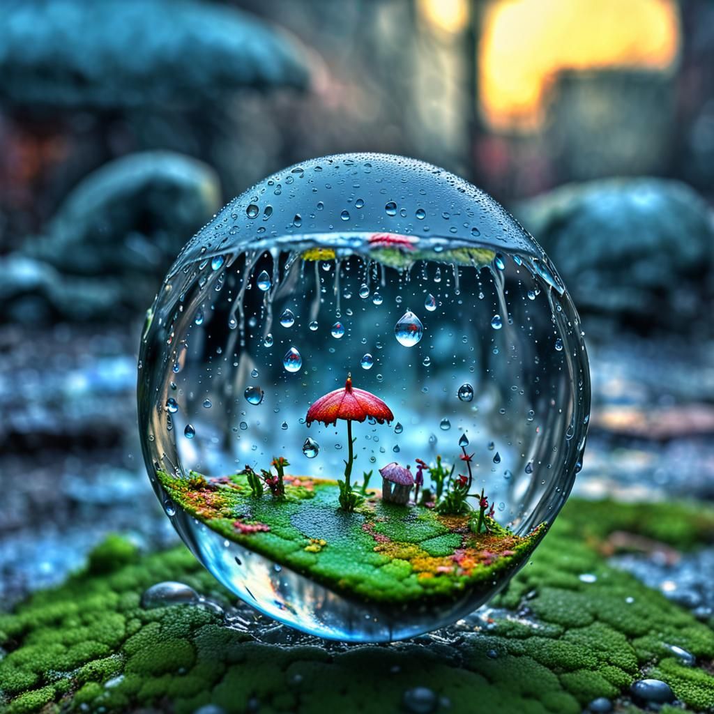 Fairy World Inside a Raindrop: Graffiti Art