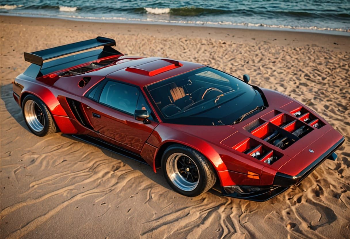 1982 Vector W2 Twin Turbo on the Beach