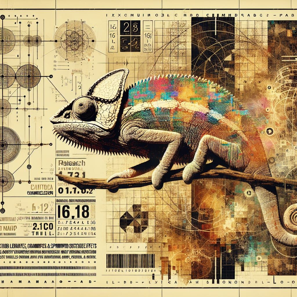 Abstract canvas for little chameleon