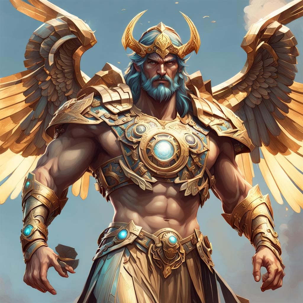 Perseus with Winged Sandals: Hyperdetailed Portrait