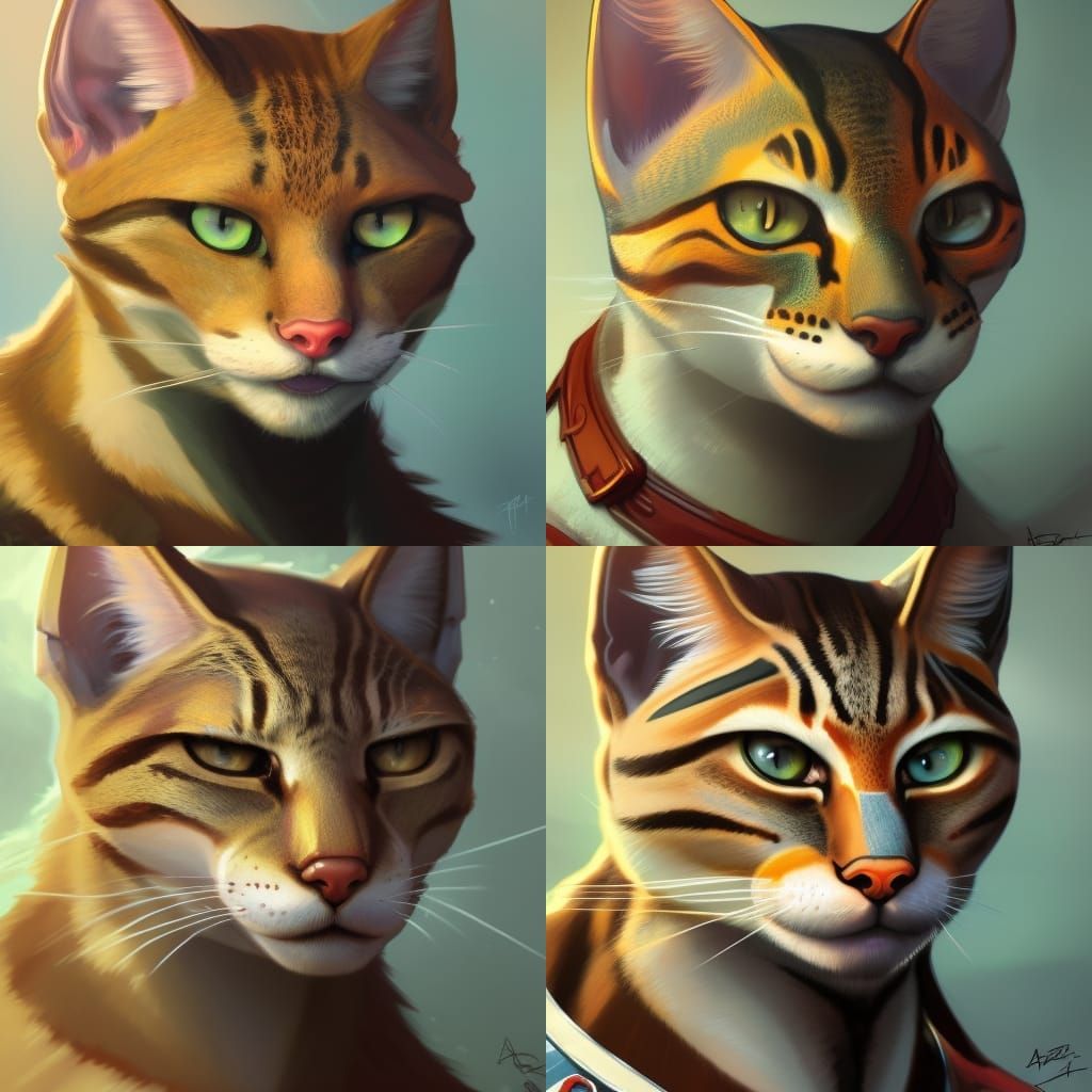 Tabaxi Rogue Portrait in Hyperdetailed Digital Art