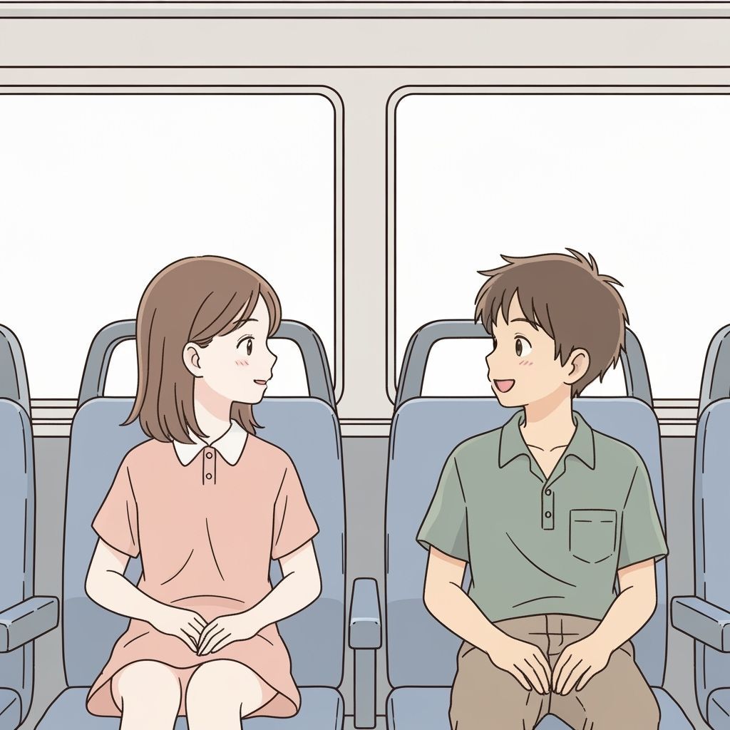 Couple's Tender Moment on a Bus in Fine Line Art