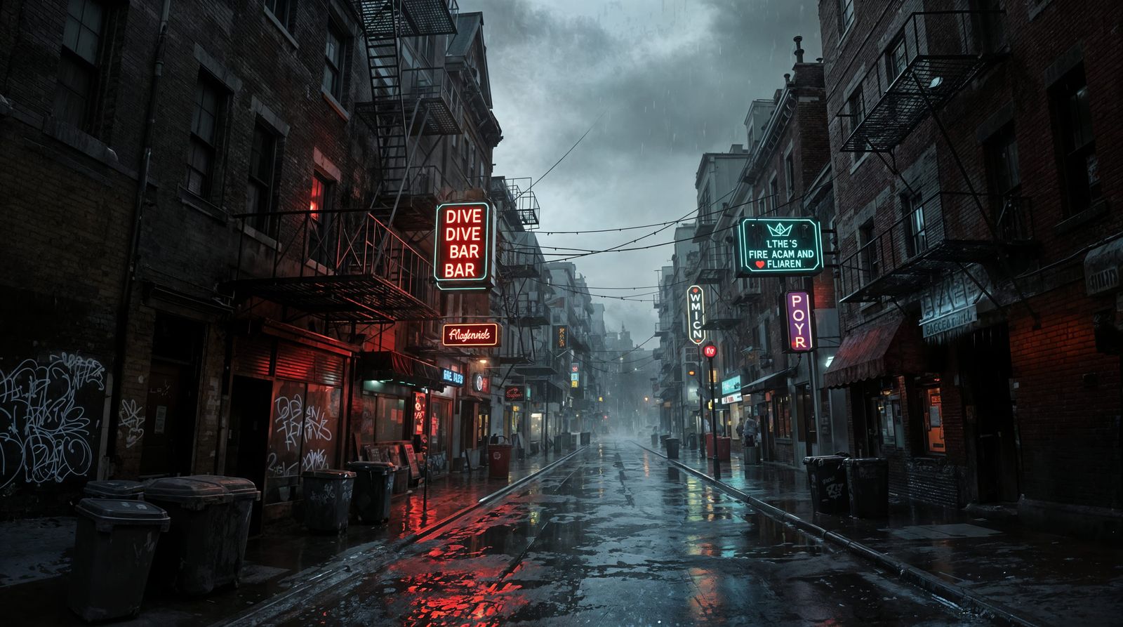 Gritty Cityscape at Dusk