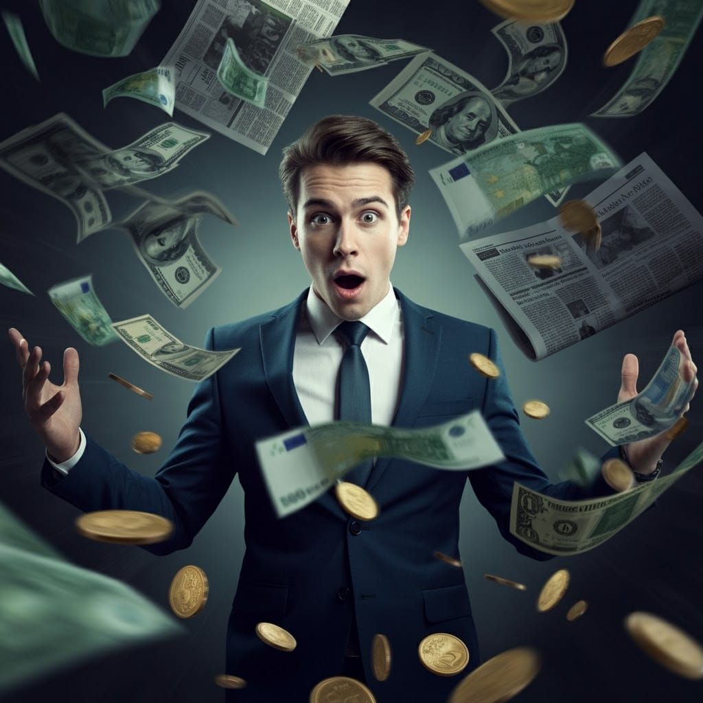 Whirlwind of Wealth: A Photorealistic Portrait of Success