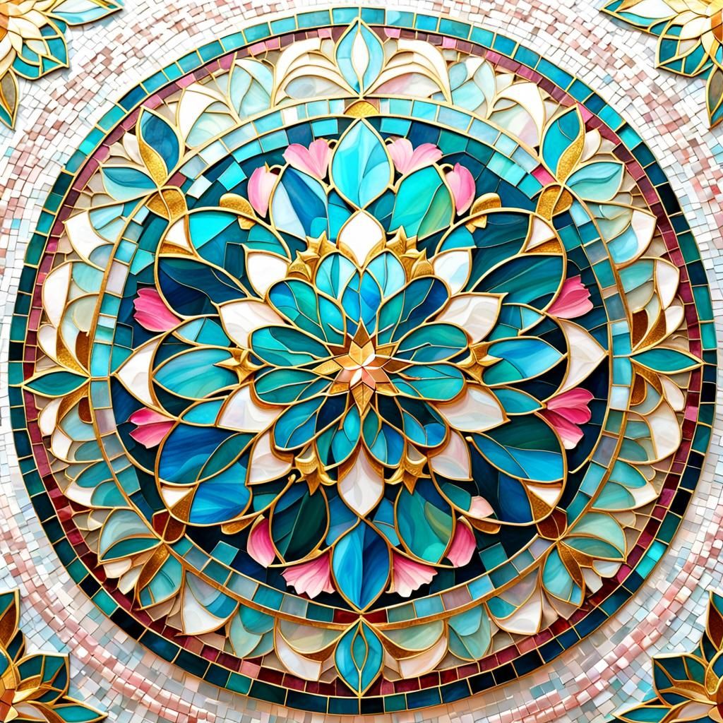 Intricate Geometric Mandala with Golden Star