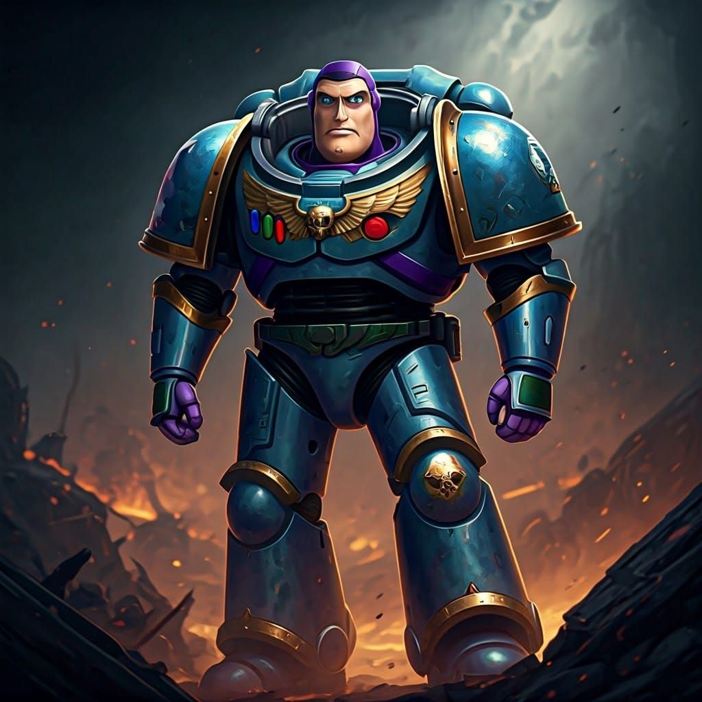 Buzz Lightyear Space Marine in Grimdark Battlefield