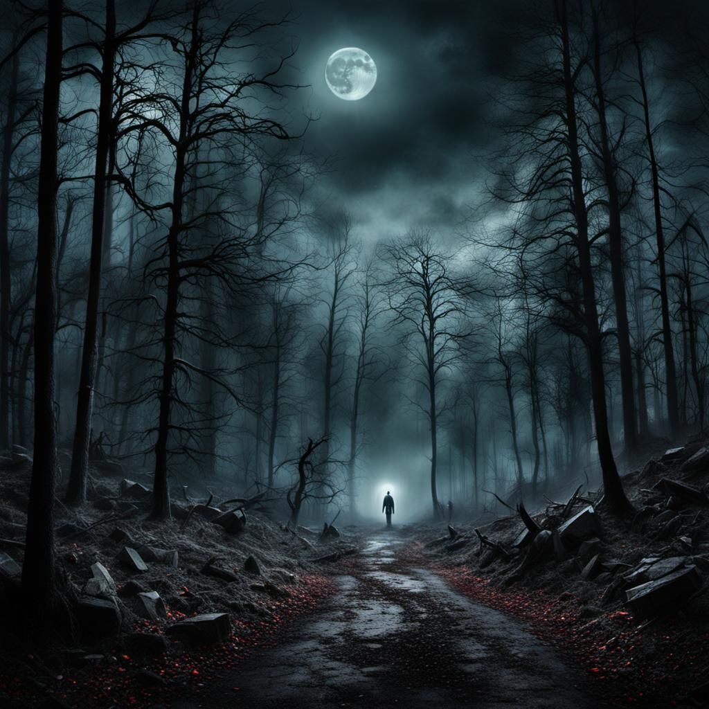 Eerie Forest of Villains in Hyperrealistic Photo