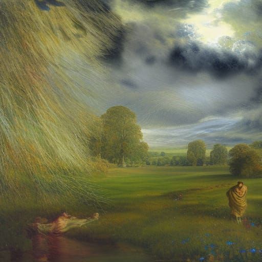 Expressionist Landscape in Triadic Fractal Colors