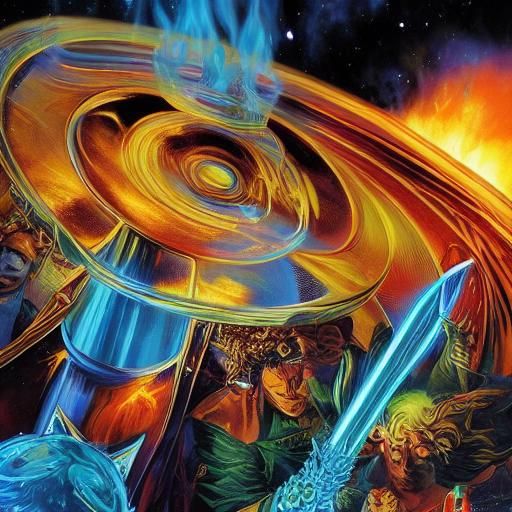 Dancing Blue Flames Comic Book Art