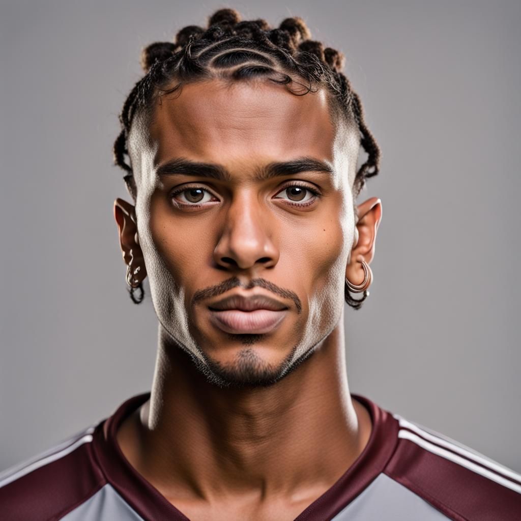 Detailed Headshot of Brazilian Soccer Player