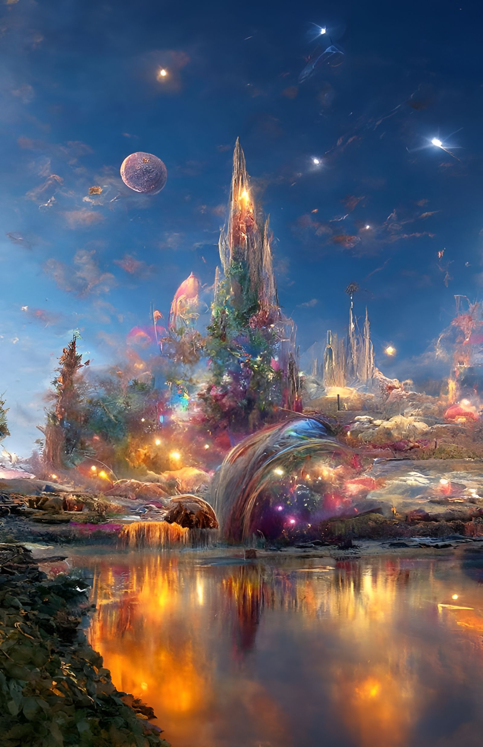 Cosmic Portal to Another Dimension in Anime Style