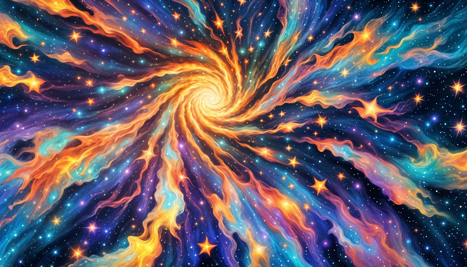 Celestial Starburst in Vortex of Deep Space