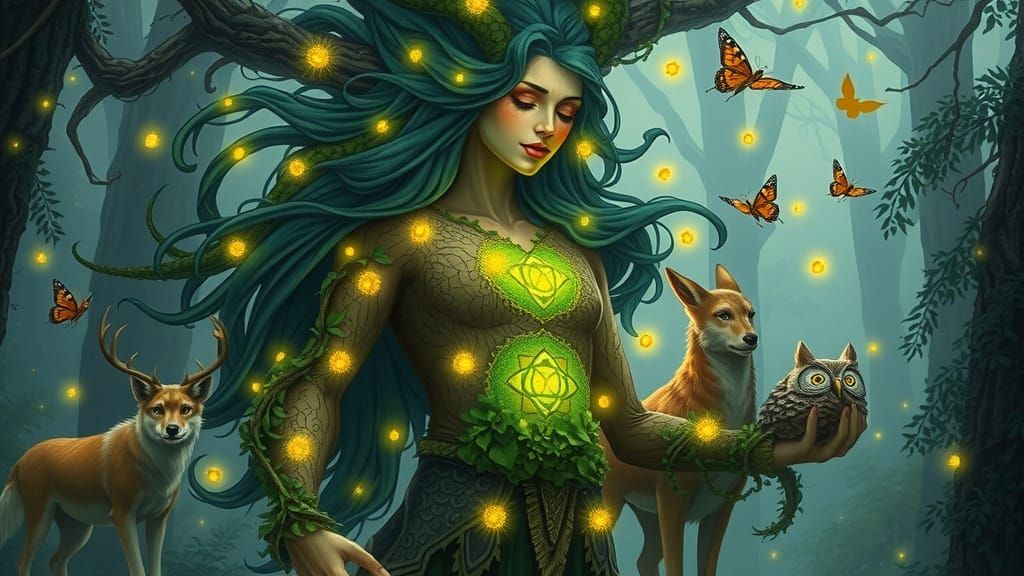 Forest Goddess Radiates Healing Energy