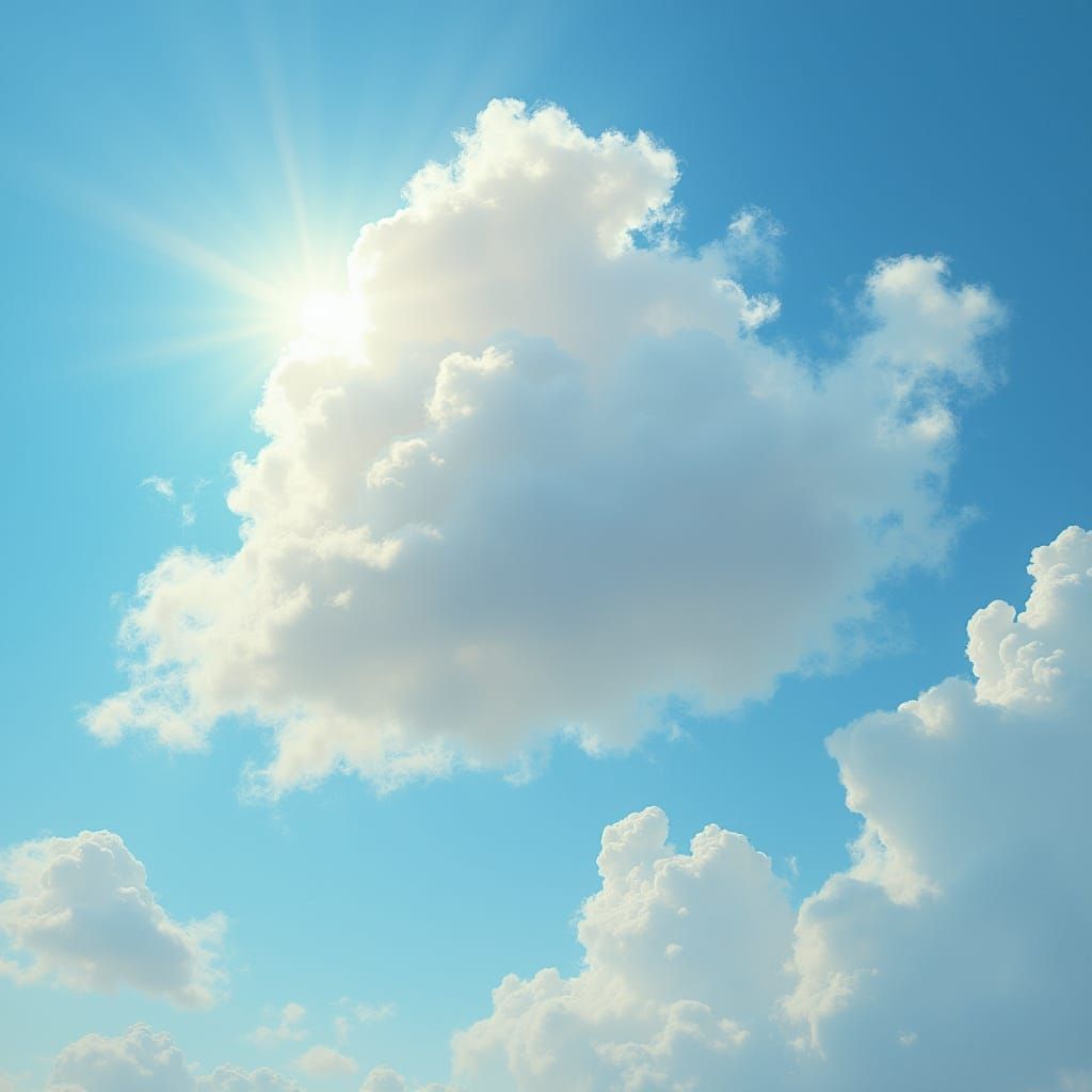 Dreamy Cloudscape in Ethereal Blue Skies