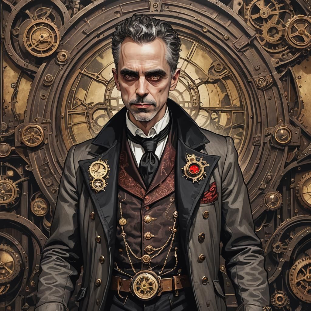 Steampunk Vampire Portrait of Jordan Peterson