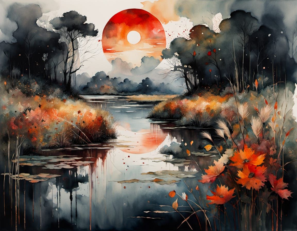 dark eclipse, wild pond
