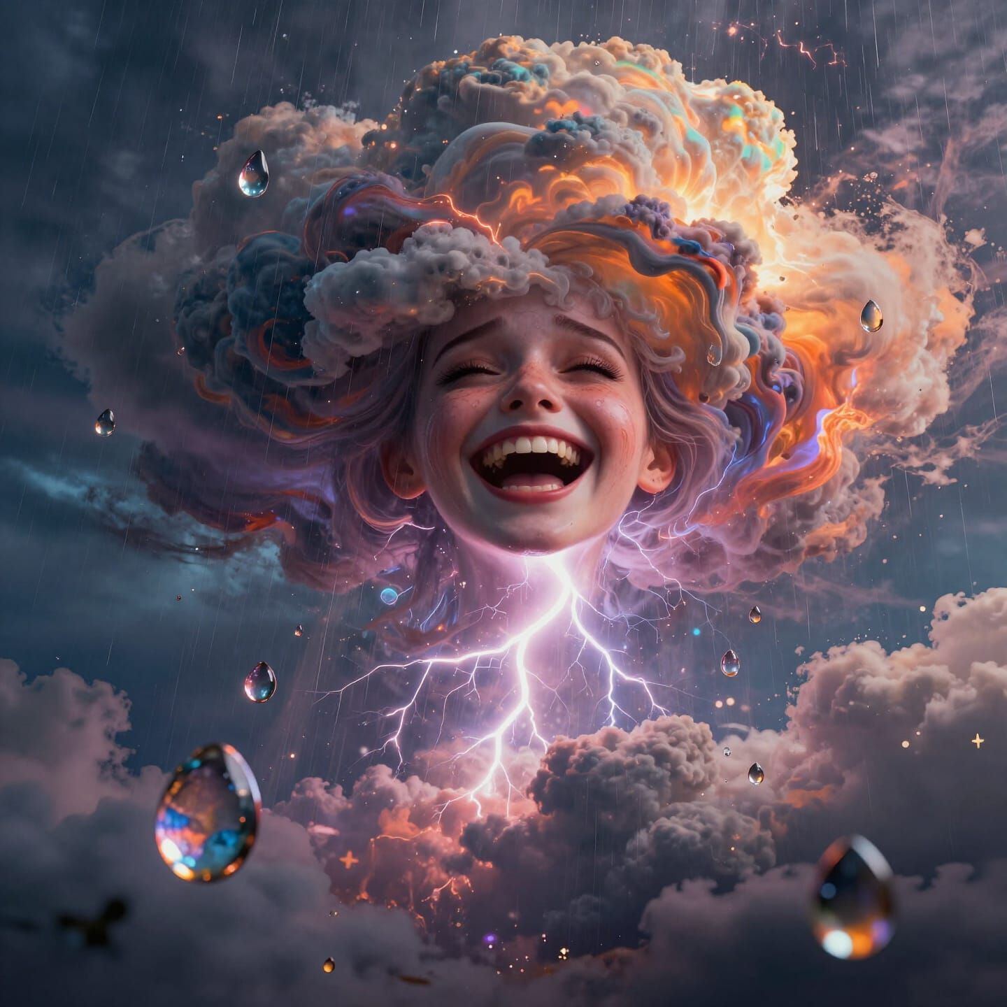 Surreal Emotional Storm with Fractal Lightning