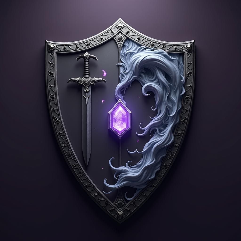 Majestic Heraldry: Sword and Silver Fire Shield