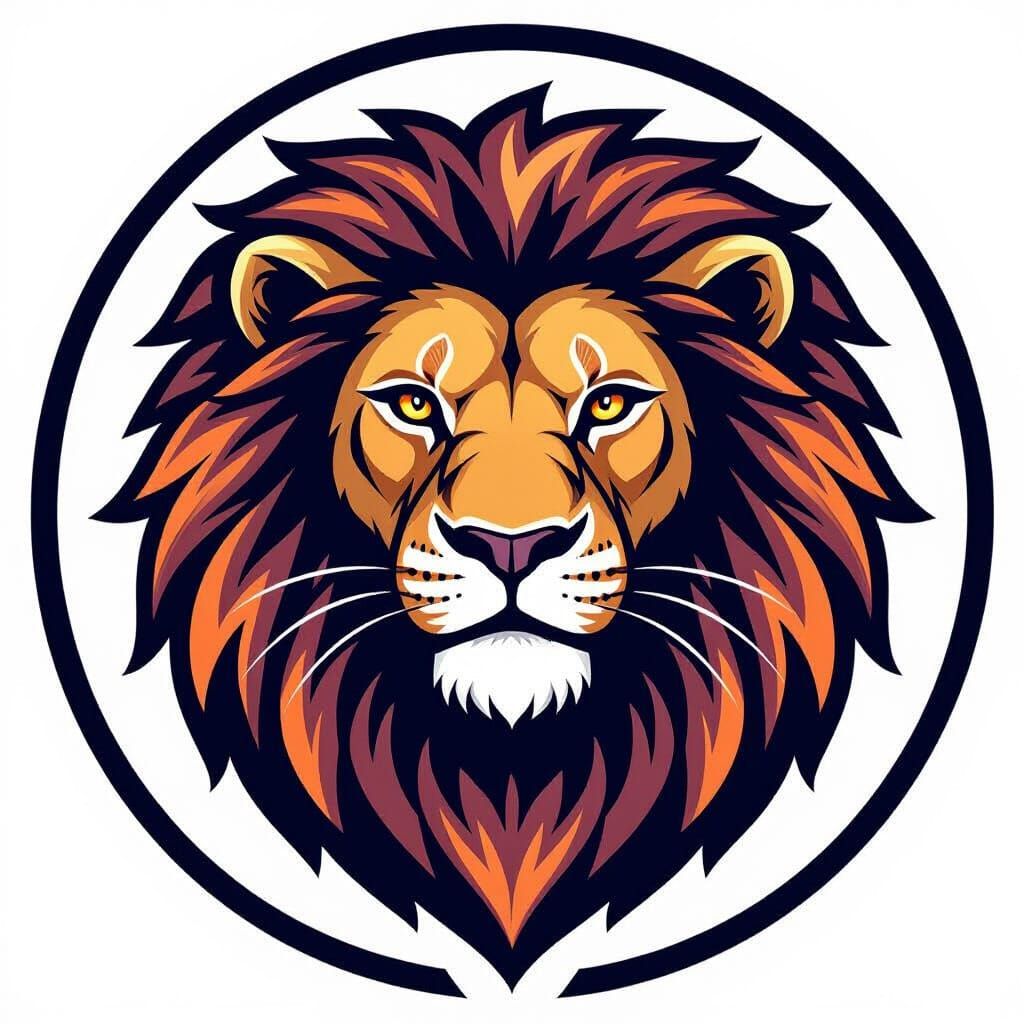 Minimalist Lion Head Logo Design