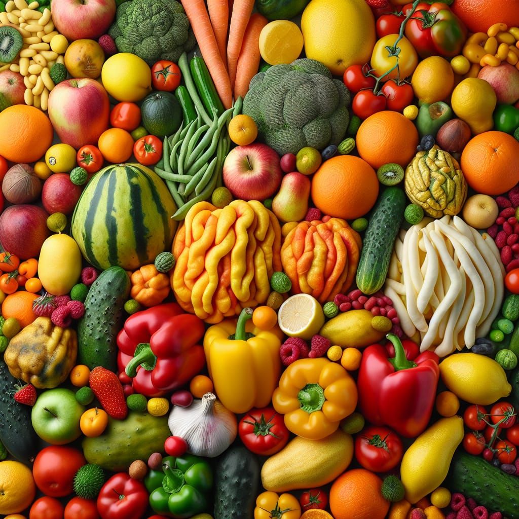 All "wonky" imperfect frruit and veg, but all perfectly edib...