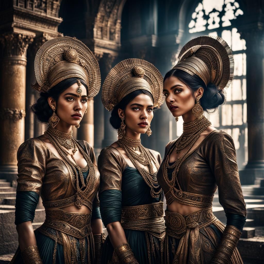 Hyperrealistic Babylon Girls in Cinematic Style