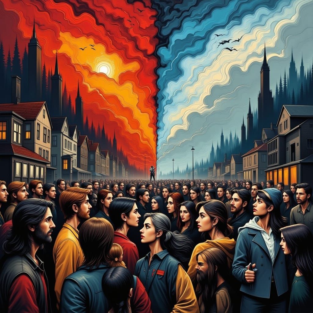 Agitation vs Motivation Dramatic Oil Painting