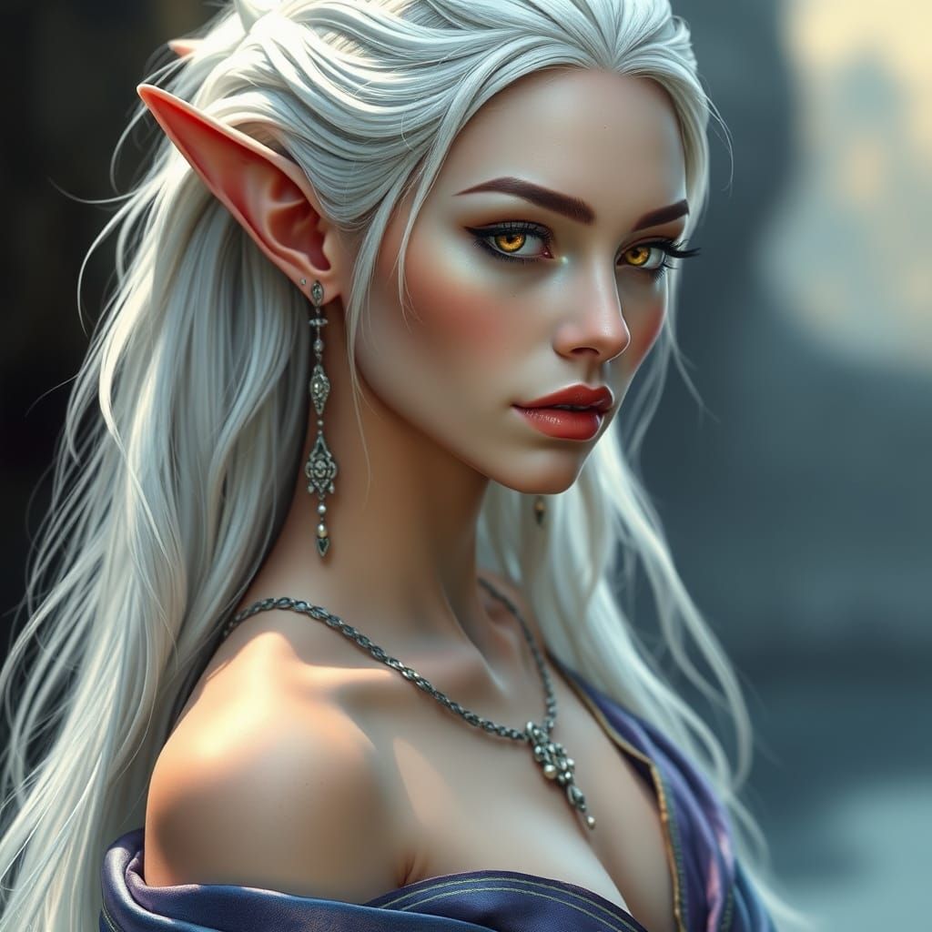 Ethereal Ayleid Woman with Silver Hair