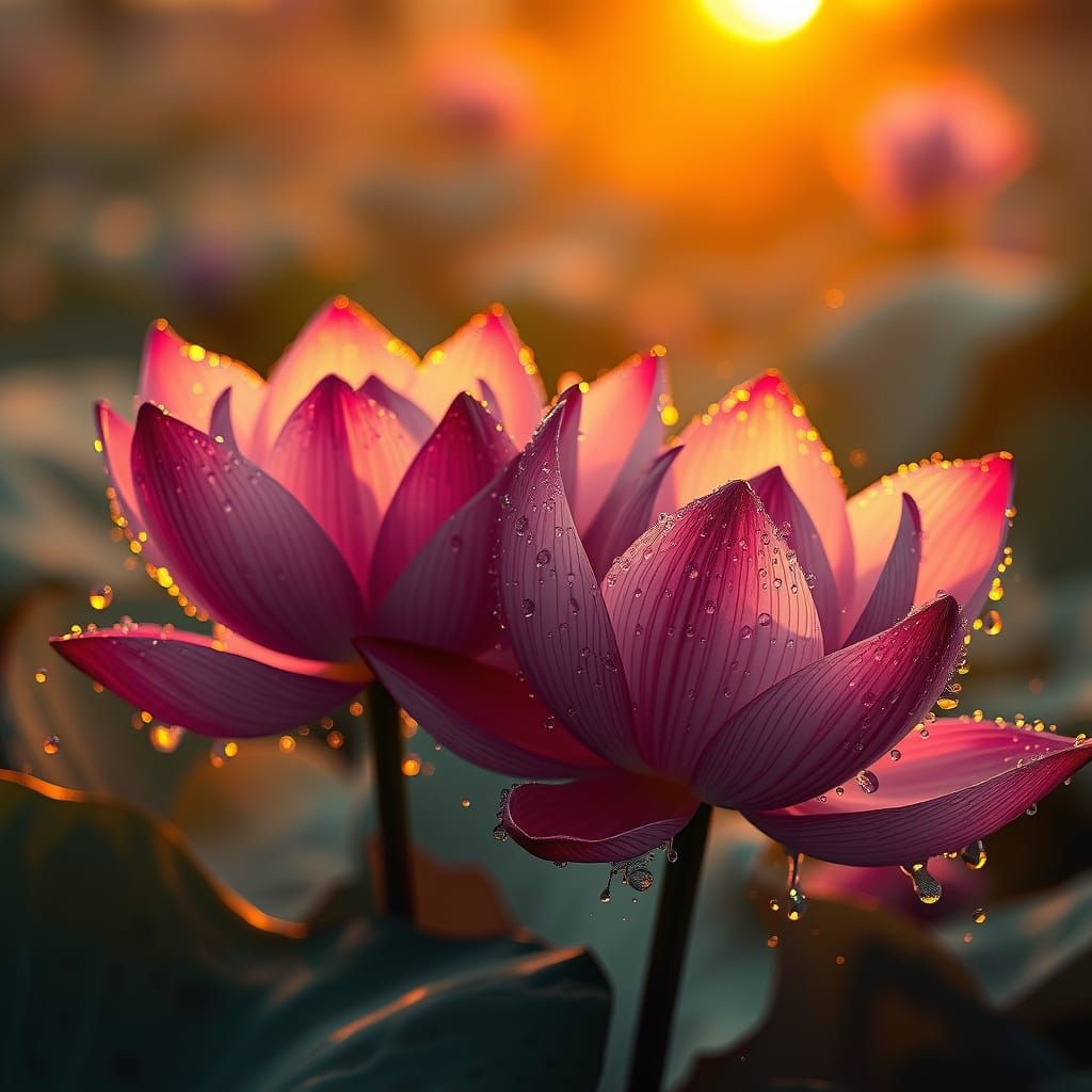 Ethereal Lotus Blooms in Soft Focus