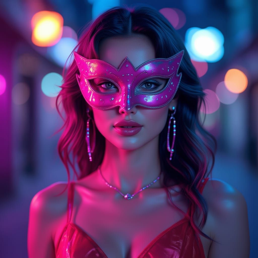 Vivid Neon Goddess Venus in Vaporwave Aesthetic