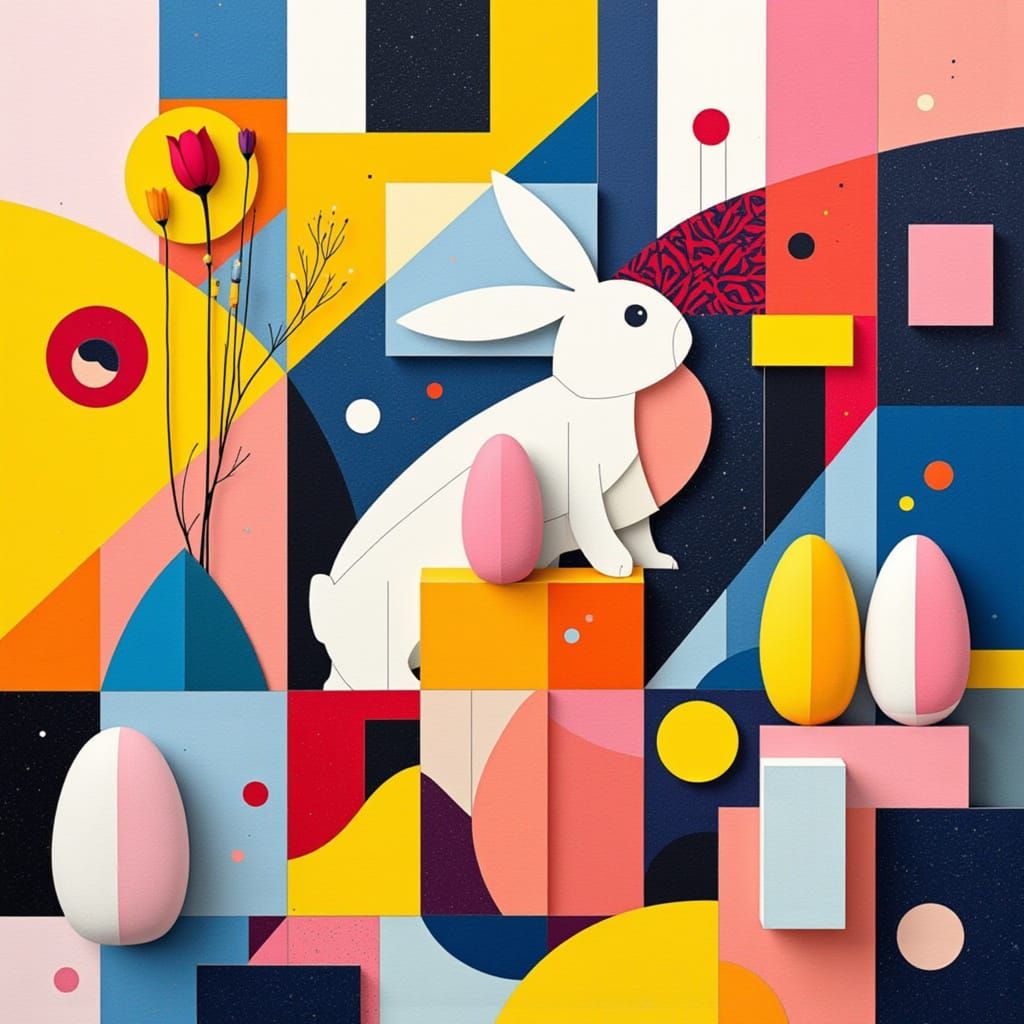 Geometric Easter Wonderland in Pastel Hues