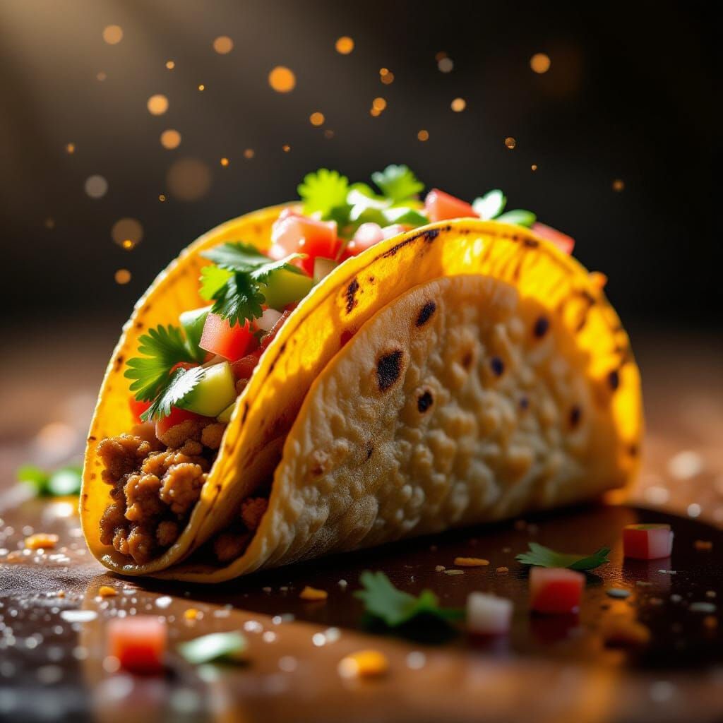 Delicious Taco Captured in Dramatic Cinematic Style