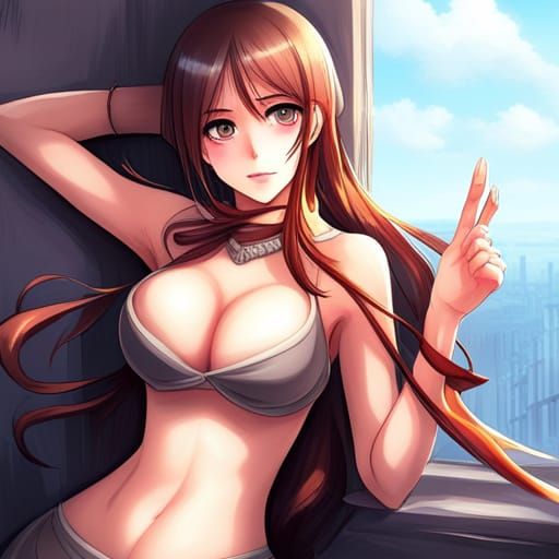 Provocative Anime Illustration of Two Women