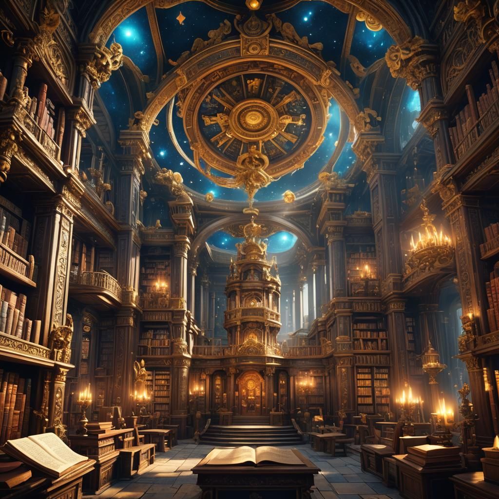 Celestial Library: The Book of Life in Matte Painting