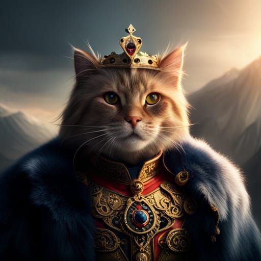 Majestic King Cat in Royal Regalia