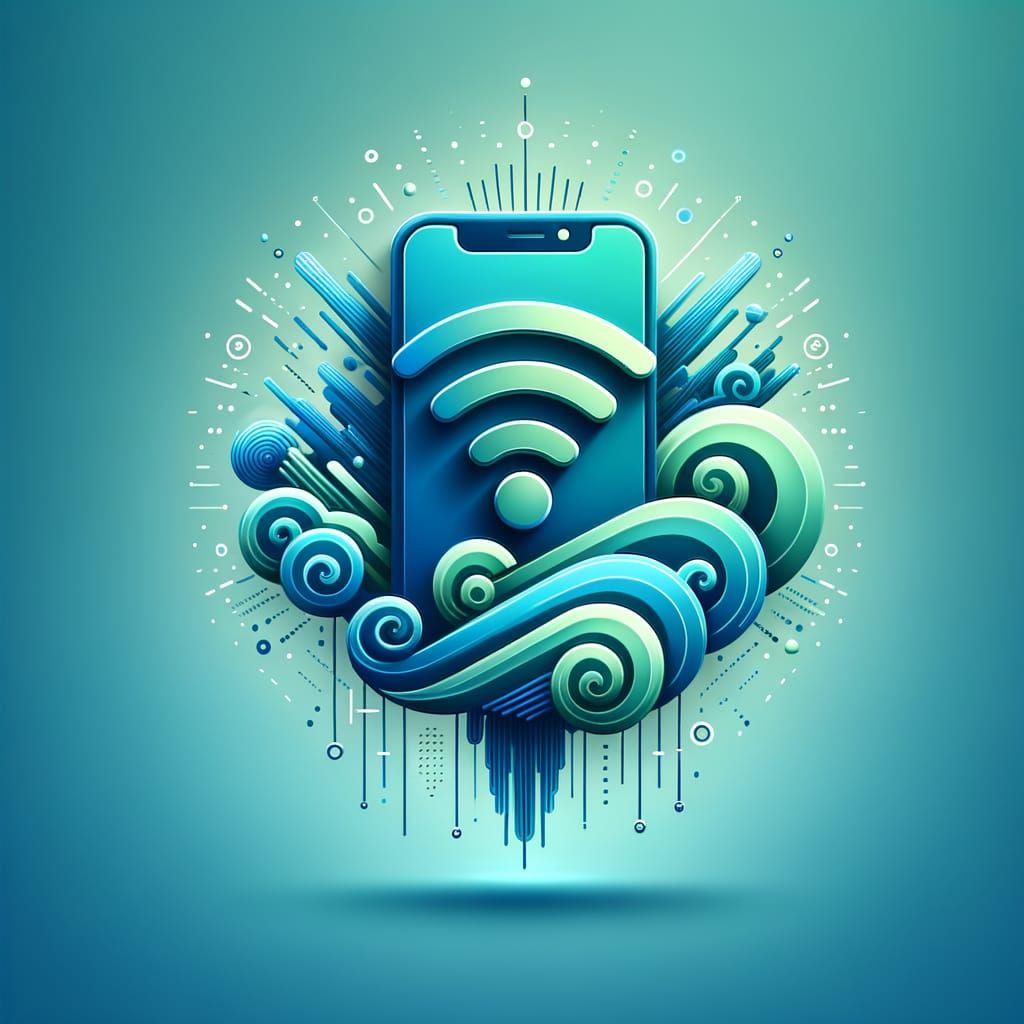 Minimalist Telecom Logo with Turquoise Gradients