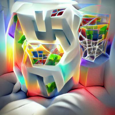 Hypercube in 3D with Neon Lighting