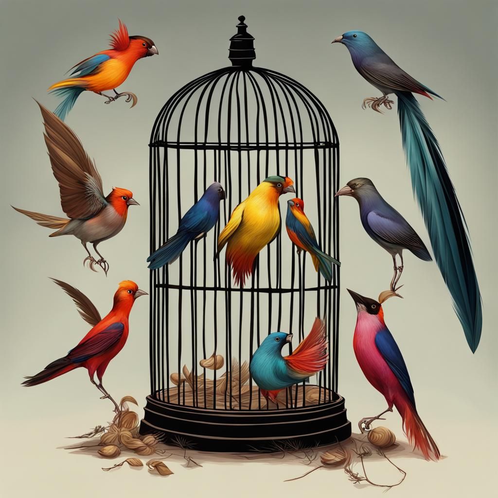 Orc Pounds Nail Into Birdcage, Birds Fly Free