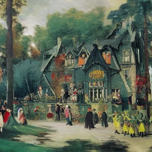 Vampire Theme Park in Classic Portraiture Style