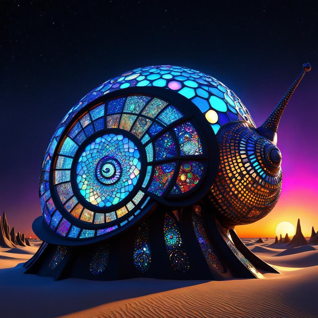 Futuristic Snail House on Distant Planet