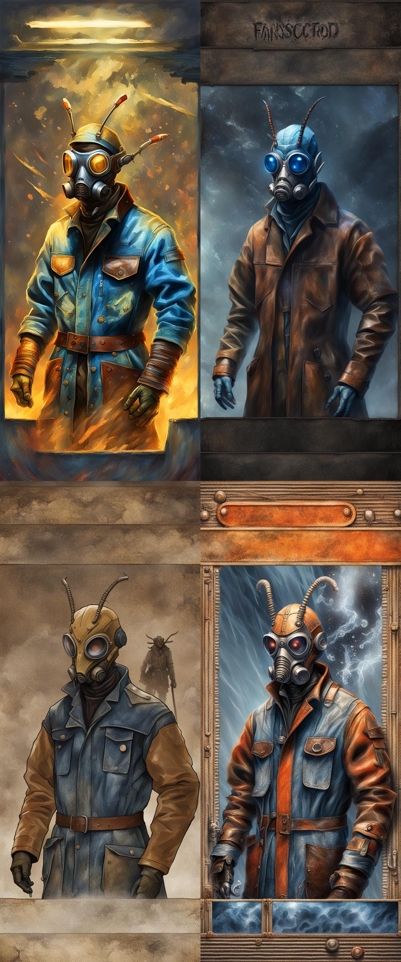 Insect Man with Respirator in Detailed Matte Painting