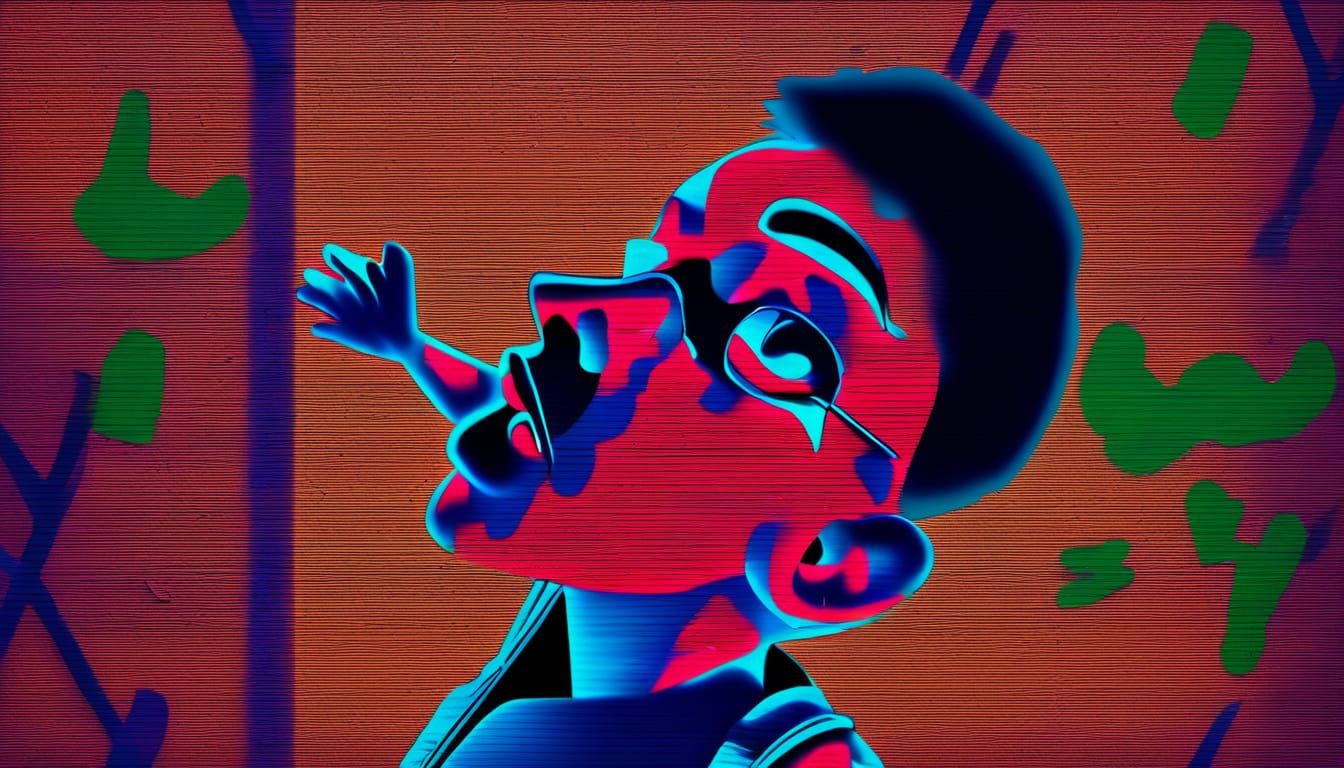 Urban Youth Culture Portrait in Vibrant Street Art Style