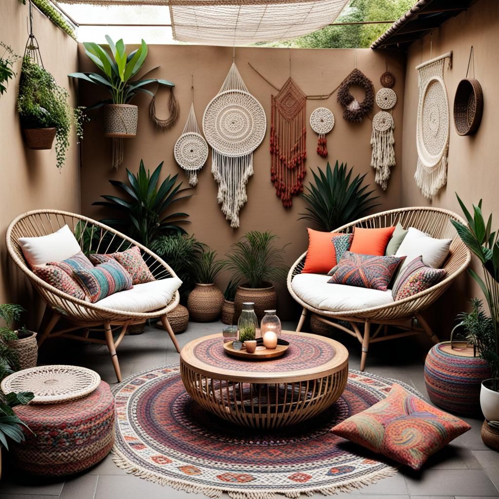 Boho Garden Lounge with Relaxing Aesthetic