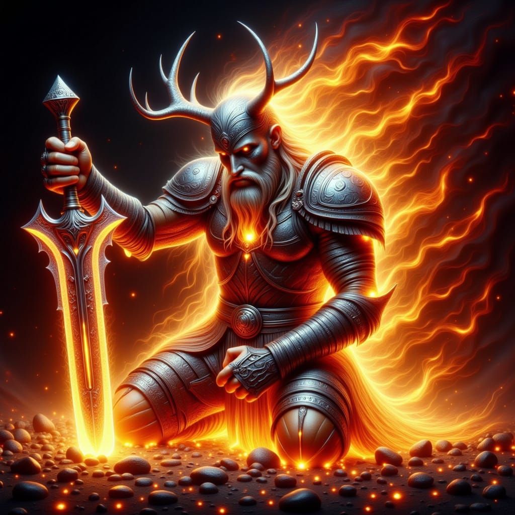 Viking God of Fire Disintegrates in Flames, Clutching Crysta...